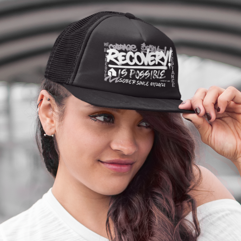 Marr Recovery Is Possible Trucker Hat w/ Personalized Sobriety Date