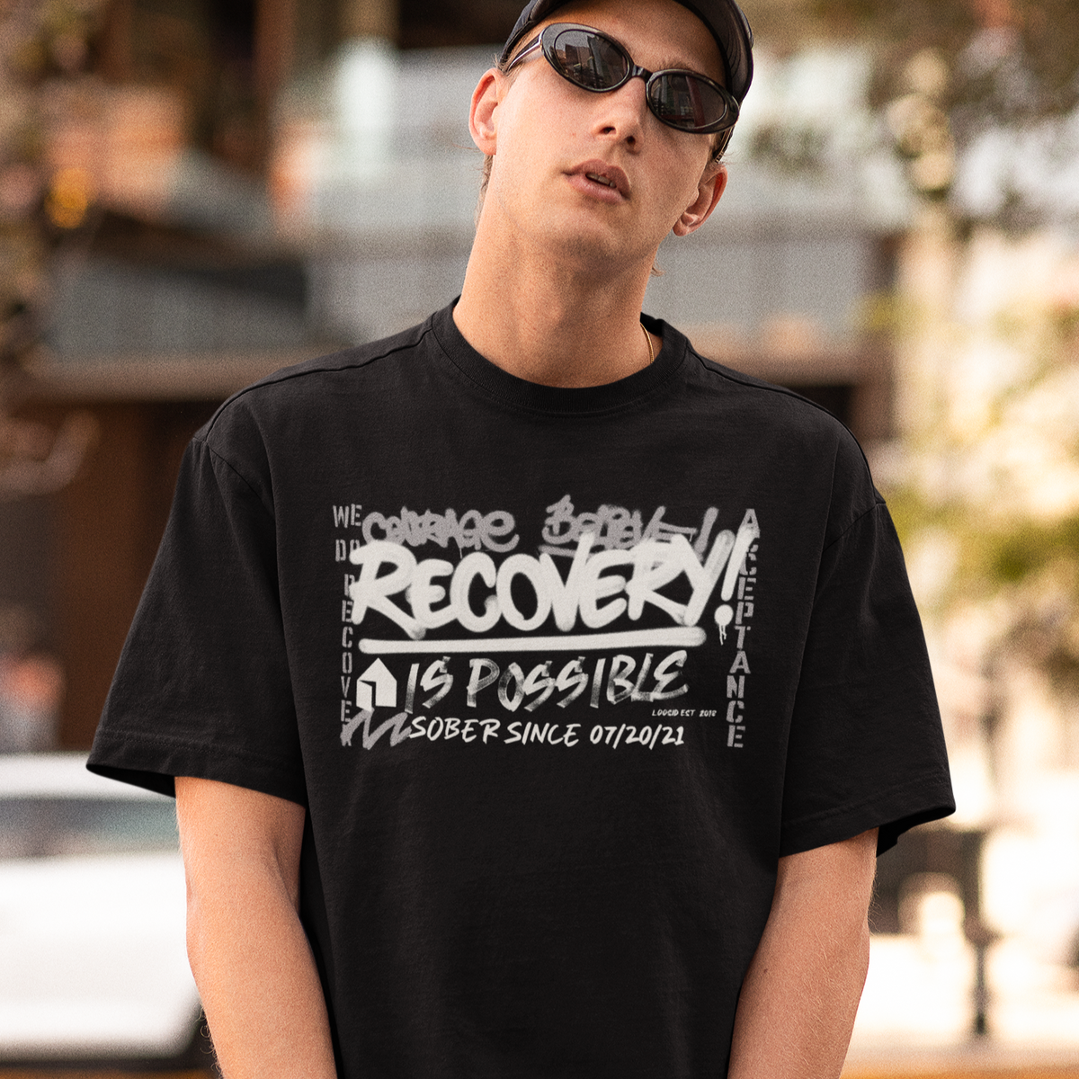 Marr Men's Recovery Is Possible T-Shirt w/ Personalized Sober Date