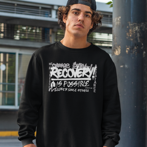 Marr Men’s Recovery Is Possible Sweatshirt w/ Personalized Sobriety Date