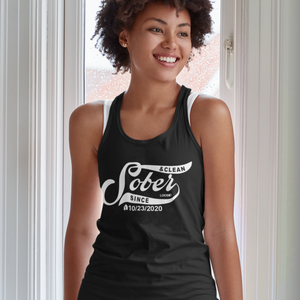 Marr Women's Sober Since T-Racerback Tank w/ Personalized Sobriety Date
